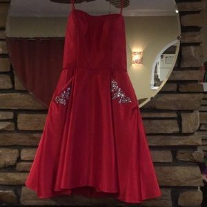 Red Satin Cocktail Dress size 3